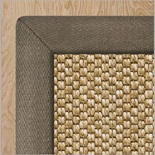 Heavy Rustic Latte Sisal with 2 Inch Olive Linen Border 4.0(L) x 3.5(W)
